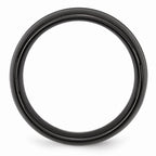 Chisel Ceramic Black 8mm Brushed And Polished Wedding Band