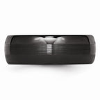 Chisel Ceramic Black 8mm Brushed And Polished Wedding Band