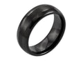 Chisel Ceramic Black 8mm Brushed And Polished Wedding Band