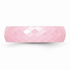 Chisel Ceramic Pink Faceted 6mm Polished Wedding Band