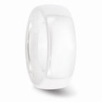 Chisel Ceramic White 8mm Polished Wedding Band