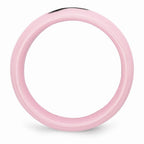 Chisel Ceramic Pink Black Laser Accented Ribbon 8mm Polished Wedding Band