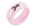Chisel Ceramic Pink Black Laser Accented Ribbon 8mm Polished Wedding Band