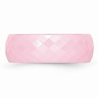 Chisel Ceramic Pink Faceted 7.5mm Polished Wedding Band
