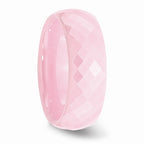 Chisel Ceramic Pink Faceted 7.5mm Polished Wedding Band