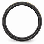 Chisel Ceramic Black With 14k Inlay 8mm Polished Wedding Band