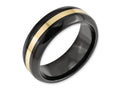 Chisel Ceramic Black With 14k Inlay 8mm Polished Wedding Band