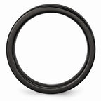 Chisel Black Ceramic Flat 6mm Brushed Wedding Band