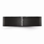 Chisel Black Ceramic Flat 6mm Brushed Wedding Band