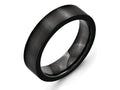 Chisel Black Ceramic Flat 6mm Brushed Wedding Band