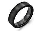 Chisel Black Ceramic Flat 6mm Brushed Wedding Band