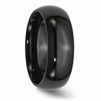 Chisel Black Ceramic 8mm Polished Wedding Band