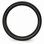 Chisel Black Ceramic Beveled Edge 6mm Brushed And Polished Wedding Band