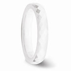 Chisel Ceramic White 4mm Faceted Polished Wedding Band