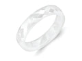Chisel Ceramic White 4mm Faceted Polished Wedding Band