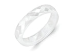 Chisel Ceramic White 4mm Faceted Polished Wedding Band