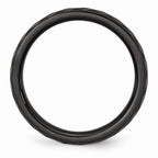 Chisel Ceramic Black 4mm Faceted Polished Wedding Band