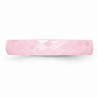Chisel Ceramic Pink 4mm Faceted Polished Wedding Band