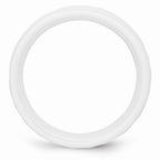 Chisel Ceramic White 6mm Faceted Polished Wedding Band