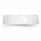 Chisel Ceramic White 6mm Faceted Polished Wedding Band