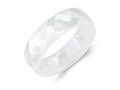 Chisel Ceramic White 6mm Faceted Polished Wedding Band