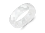 Chisel Ceramic White 6mm Faceted Polished Wedding Band