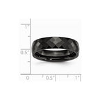 Chisel Ceramic Black 6mm Faceted Polished Wedding Band