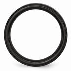 Chisel Ceramic Black Faceted And Beveled Edge 6mm Polished Wedding Band
