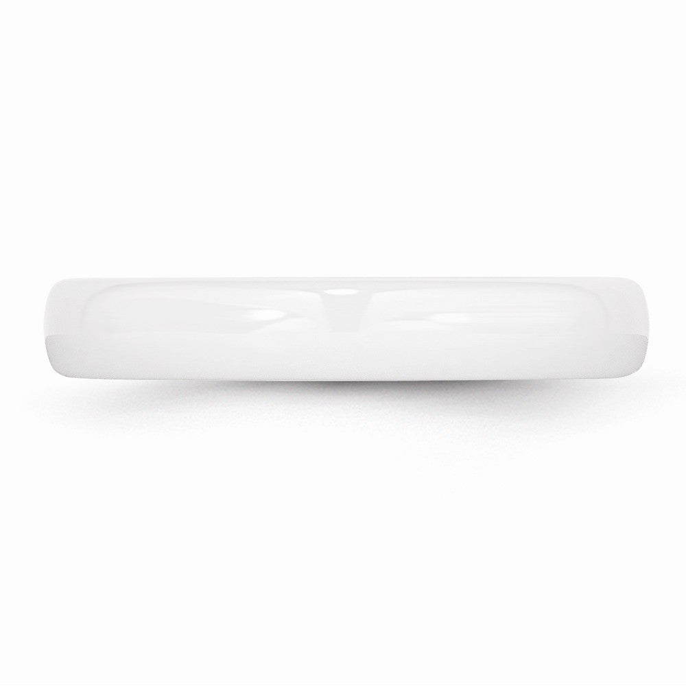 Chisel Ceramic White 4mm Polished Wedding Band