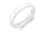 Chisel Ceramic White 4mm Polished Wedding Band
