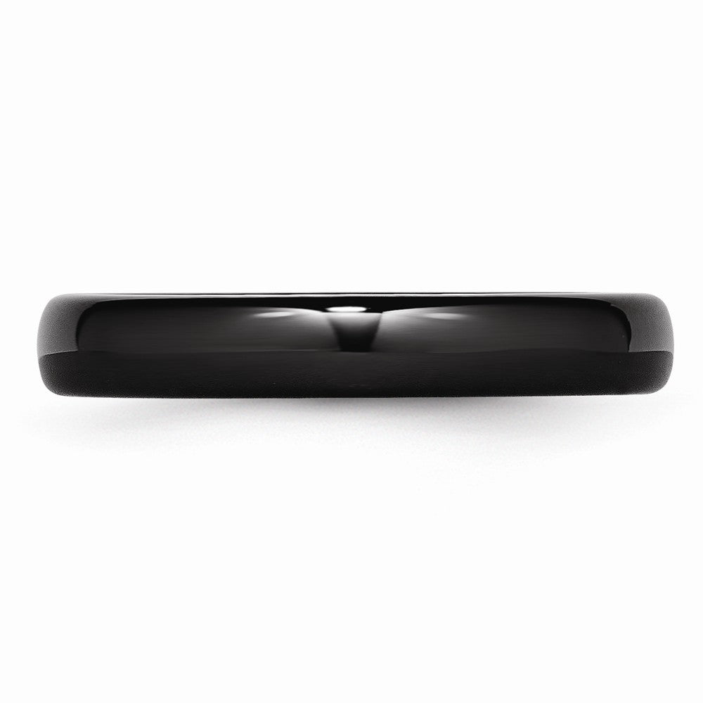 Chisel Ceramic Black 4mm Polished Wedding Band