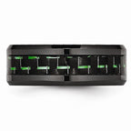 Chisel Ceramic Black With Green Carbon Fiber Beveled Edge Ring