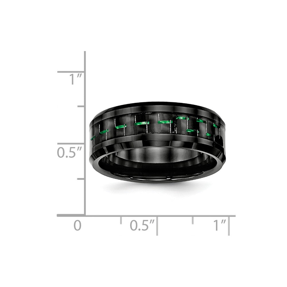 Chisel Ceramic Black With Green Carbon Fiber Beveled Edge Ring