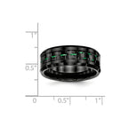 Chisel Ceramic Black With Green Carbon Fiber Beveled Edge Ring