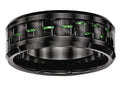 Chisel Ceramic Black With Green Carbon Fiber Beveled Edge Ring