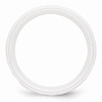 Chisel Ceramic White Faceted 8mm Polished Wedding Band