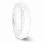 Chisel Ceramic White 6mm Polished Wedding Band