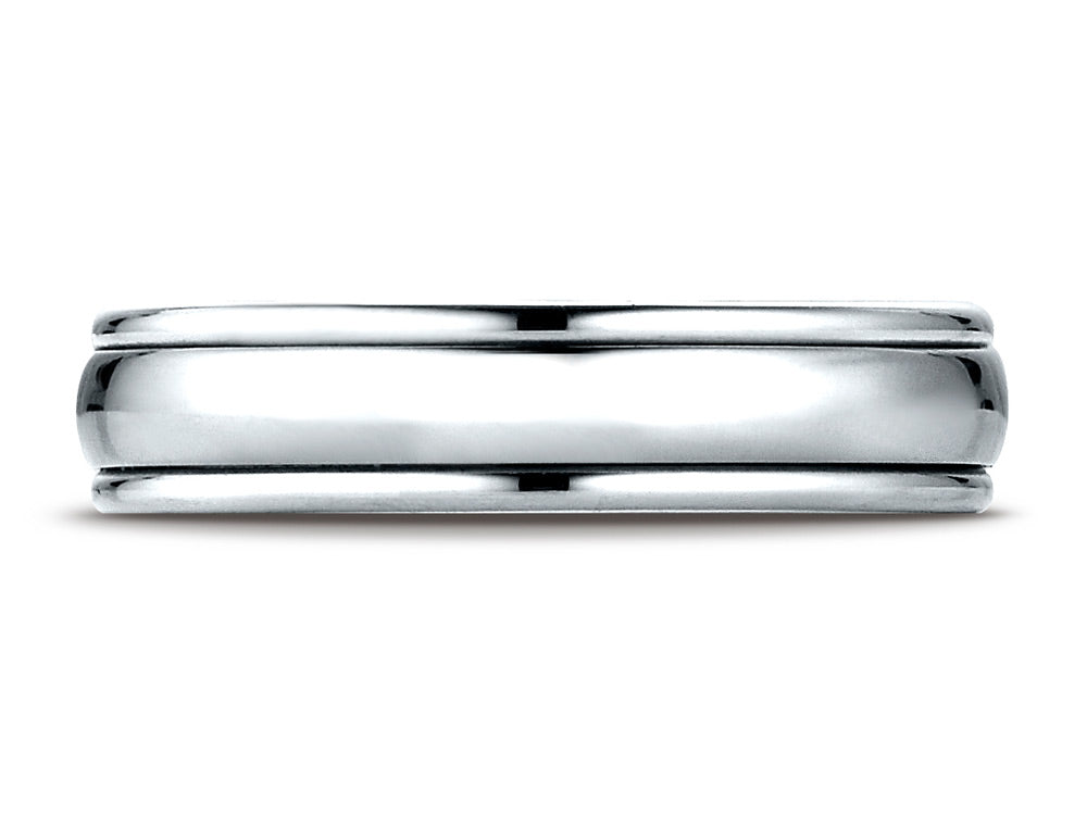 Benchmark® 14k All Gold 4mm Comfort-fit High Polished Carved Design Wedding Band Ring