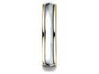 Benchmark® 14 kt Two Tone Goldd 4mm Comfort-fit High Polished Carved Design Wedding Band Ring