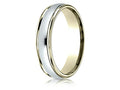 Benchmark® 14 kt Two Tone Goldd 4mm Comfort-fit High Polished Carved Design Wedding Band Ring