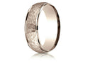 Benchmark® 14k Rose Gold Comfort Fit 7mm High Polish Edge Hammered Center Design Wedding Band Ring