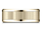 Benchmark® 14 Karat Yellow Gold 8mm Comfort-fit Drop Bevel Satin Finish Design Wedding Band Ring