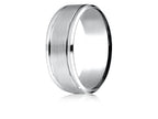 Benchmark® 14 Karat Yellow Gold 8mm Comfort-fit Drop Bevel Satin Finish Design Wedding Band Ring