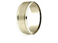 Benchmark® 14 Karat Yellow Gold 8mm Comfort-fit Drop Bevel Satin Finish Design Wedding Band Ring
