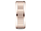Benchmark® 14 Karat Rose Gold 8mm Comfort-fit Drop Bevel Satin Finish Design Wedding Band Ring