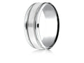 Benchmark® 14 Karat Gold 8mm Comfort-fit Drop Bevel Satin Finish Milgrain Design Wedding Band Ring