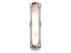 Benchmark® 14 kt Two Tone Goldd 6mm Comfort-fit High Polished Milgrain Carved Design Wedding Band Ring