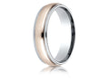 Benchmark® 14 kt Two Tone Goldd 6mm Comfort-fit High Polished Milgrain Carved Design Wedding Band Ring