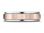 Benchmark® 14 kt Two Tone Goldd 6mm Comfort-fit Satin Finsh Design Wedding Band Ring