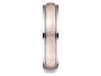 Benchmark® 14 kt Two Tone Goldd 6mm Comfort-fit Wirebrush Finish Design Wedding Band Ring